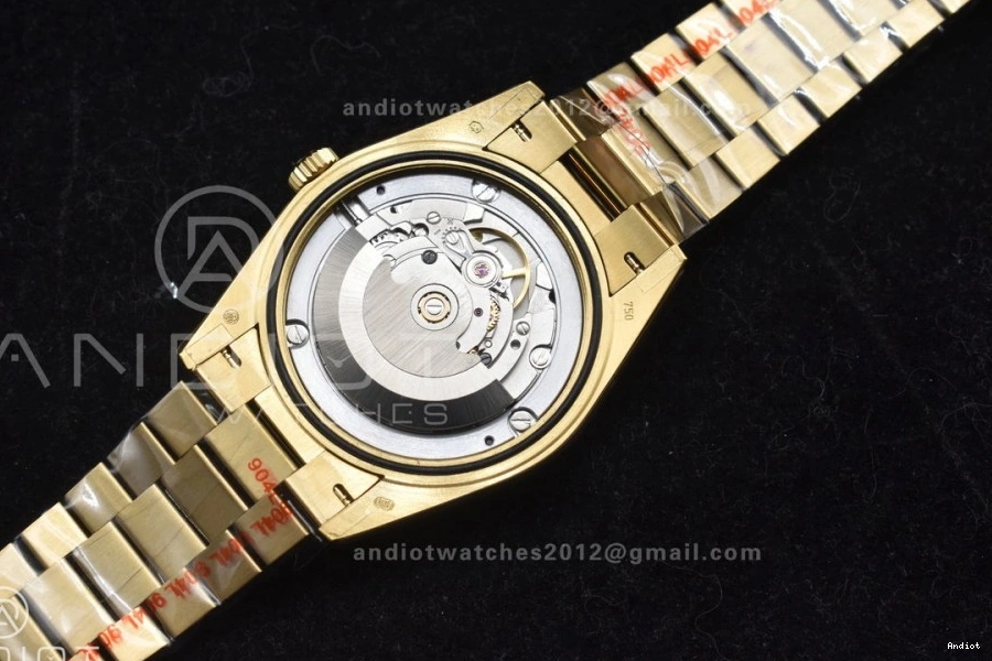 Dial 40 Markers President 701 Crystal GMF A2836 DayDate On 904L RG Black Bracelet Lightweight Steel Tungsten Weighted V with 0725